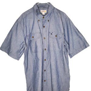 Blue Carhartt Short Sleeve Button Down